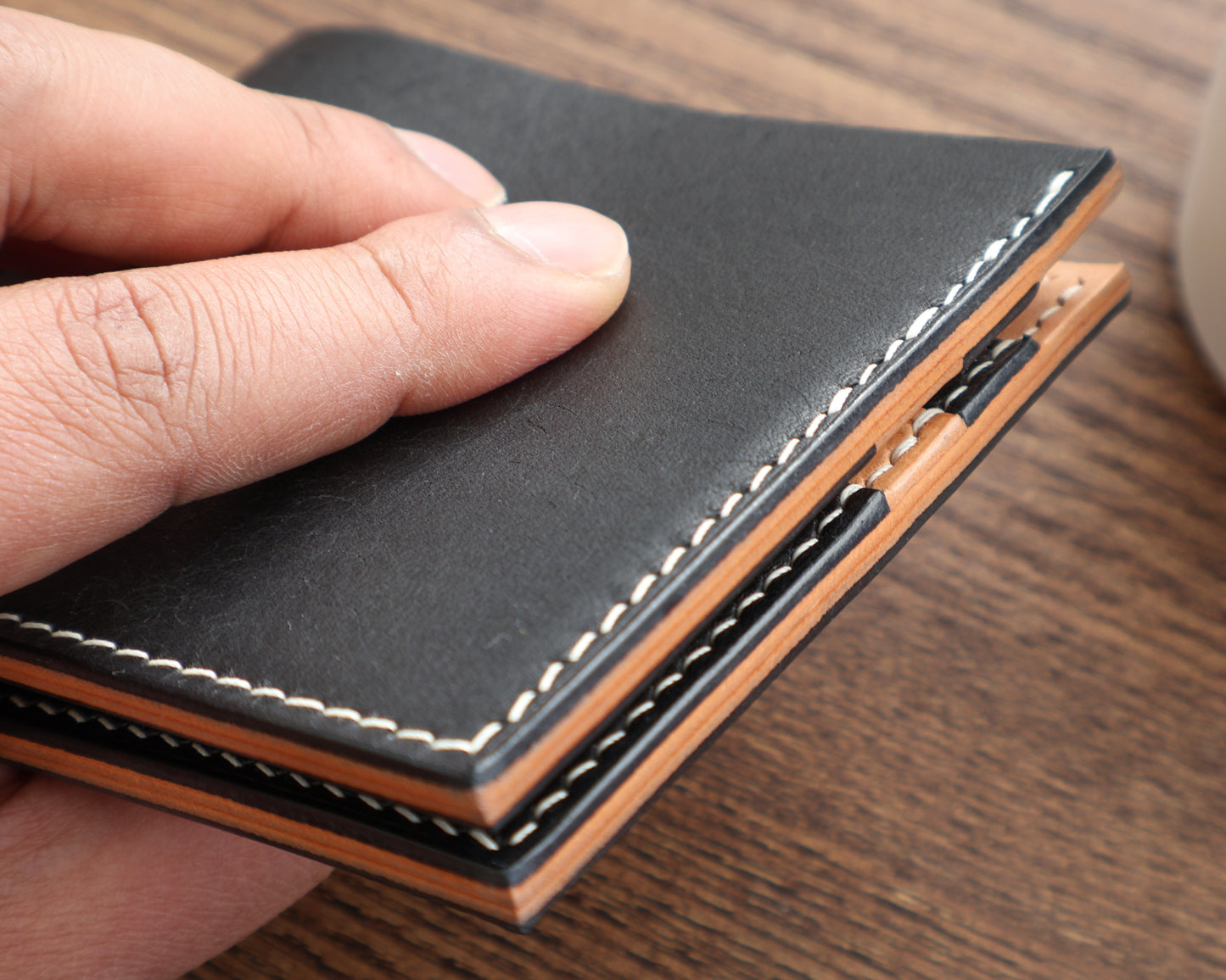 Bifold Wallet - 9 pocket Italian Full grain Veg tan leather wallet