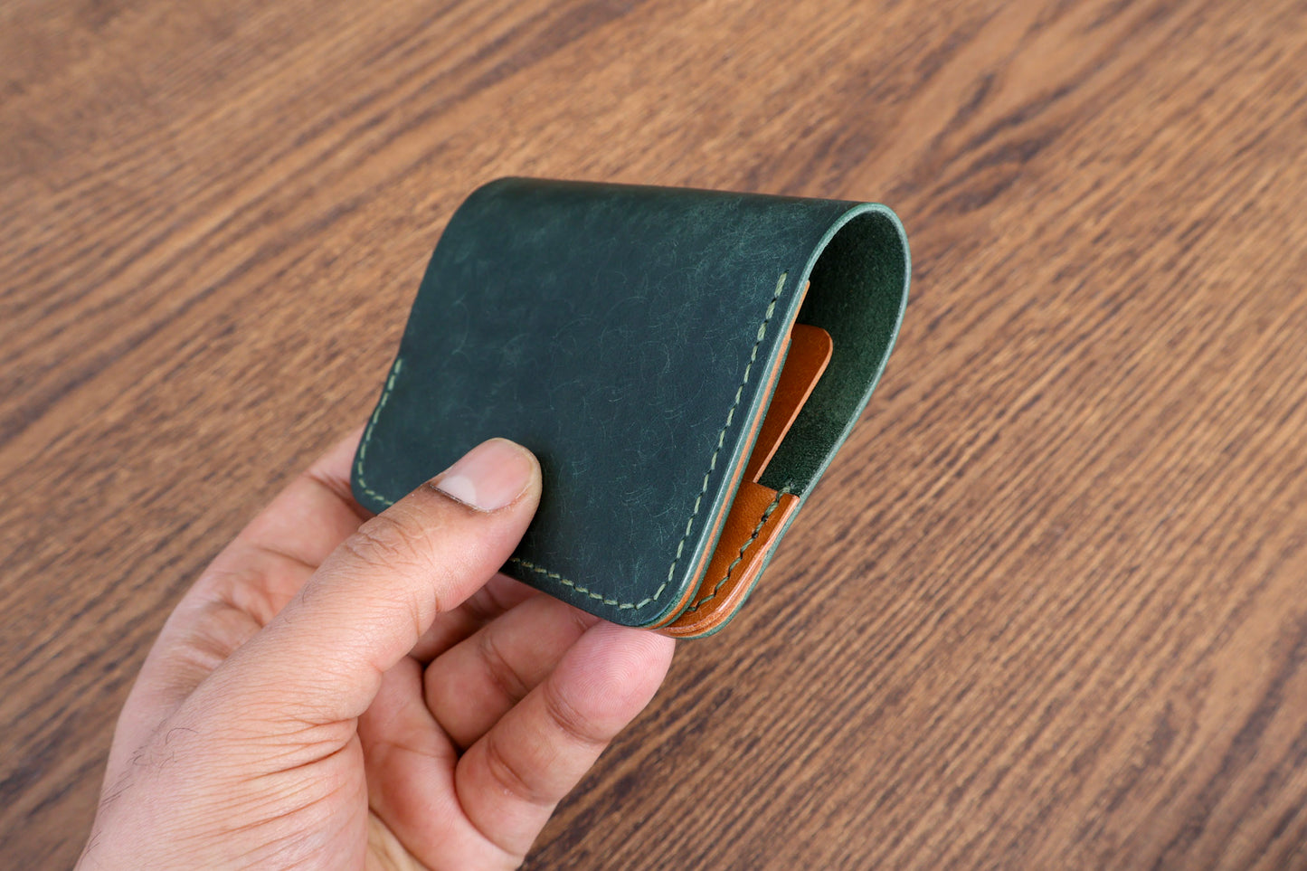 Bifold Wallet - Olive Green & Almond