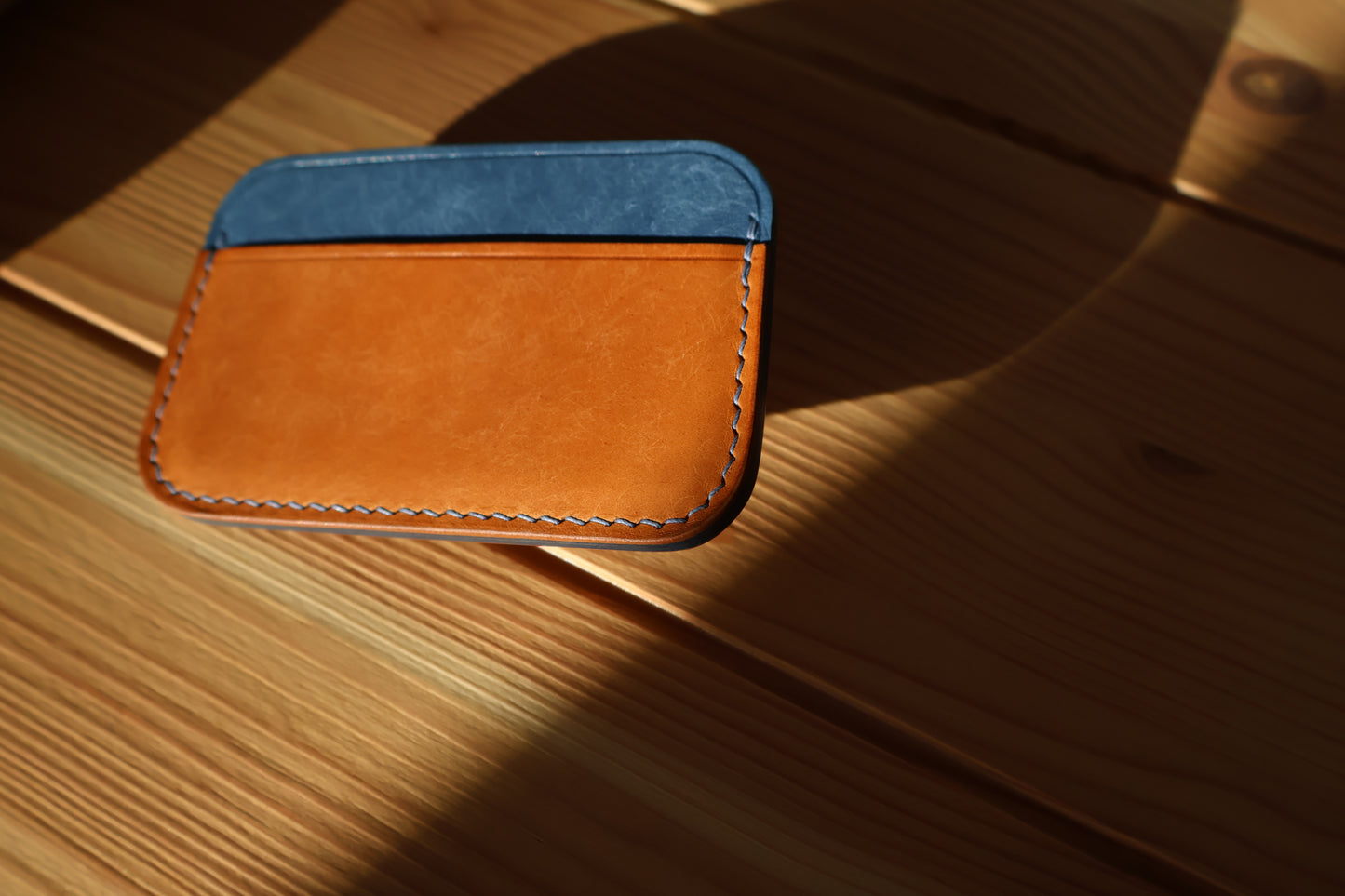 Minimalist Wallet - Almond Blue 3 Slot Cardholder