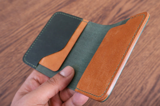 Bifold Wallet - Olive Green & Almond